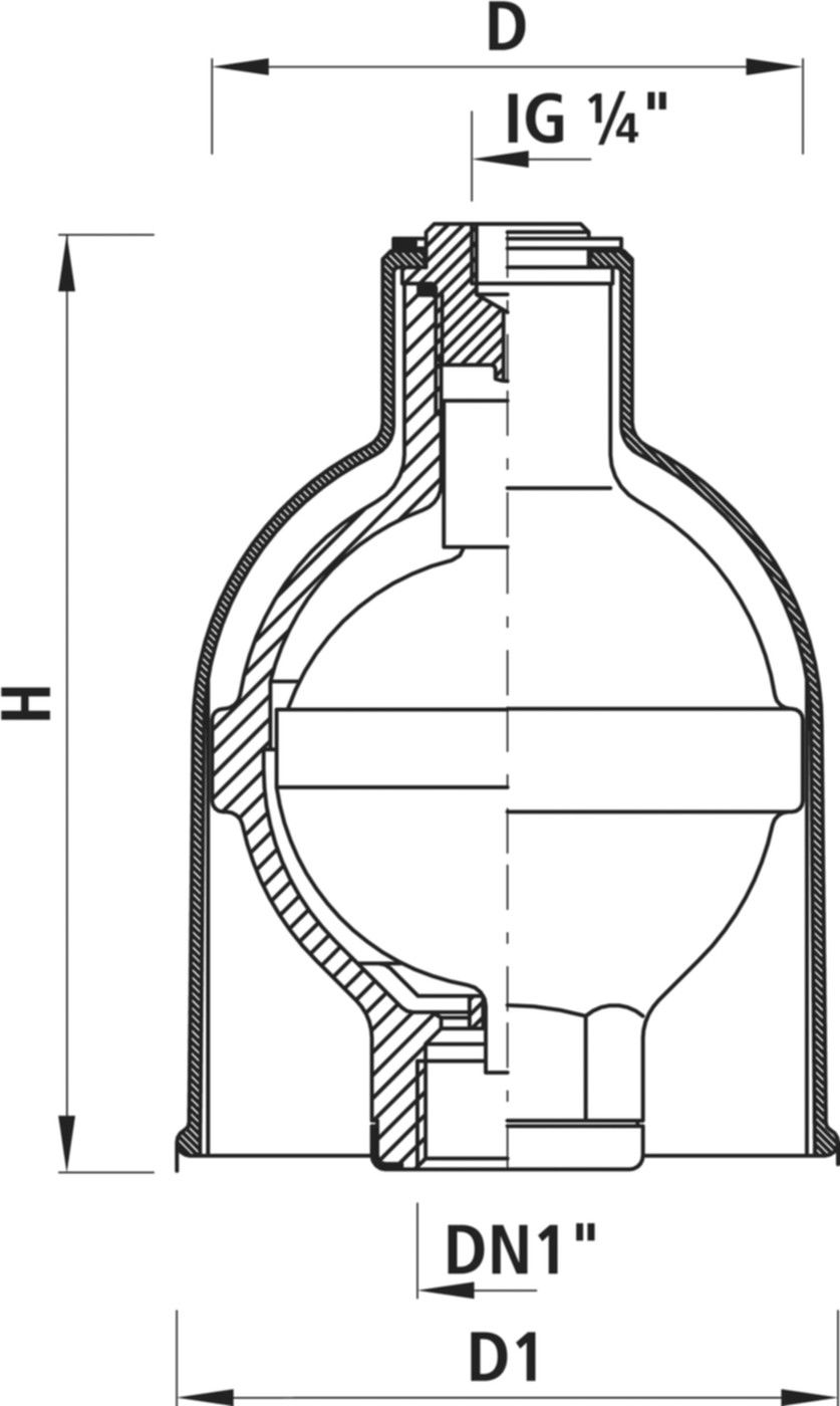 Be-/Entlüftungsventil 9870 0,1 - 6 bar DN 1" - Hawle Armaturen