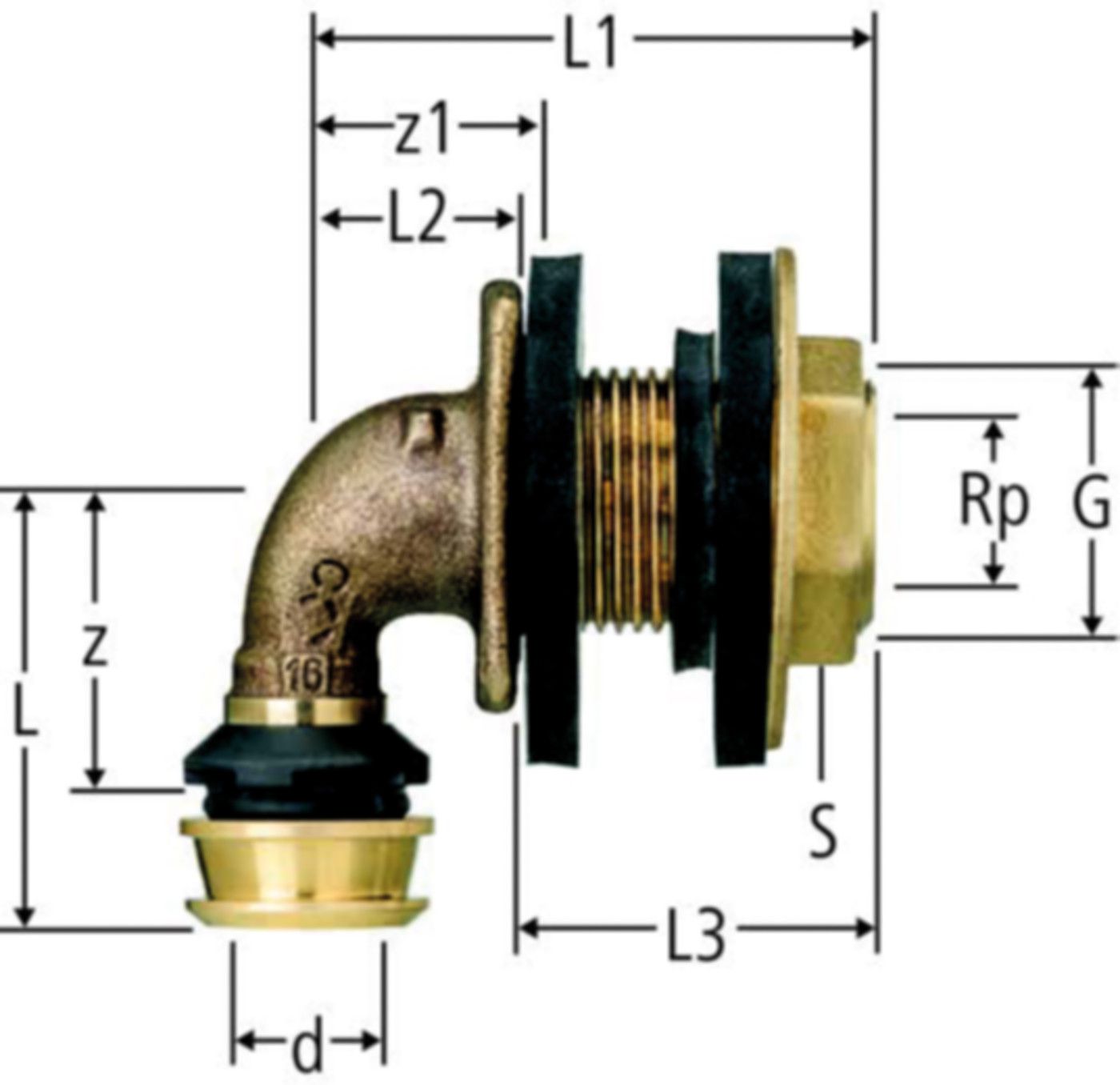 Wanddurchführungswinkel NUSSBAUM Optiflex-Flowpress
