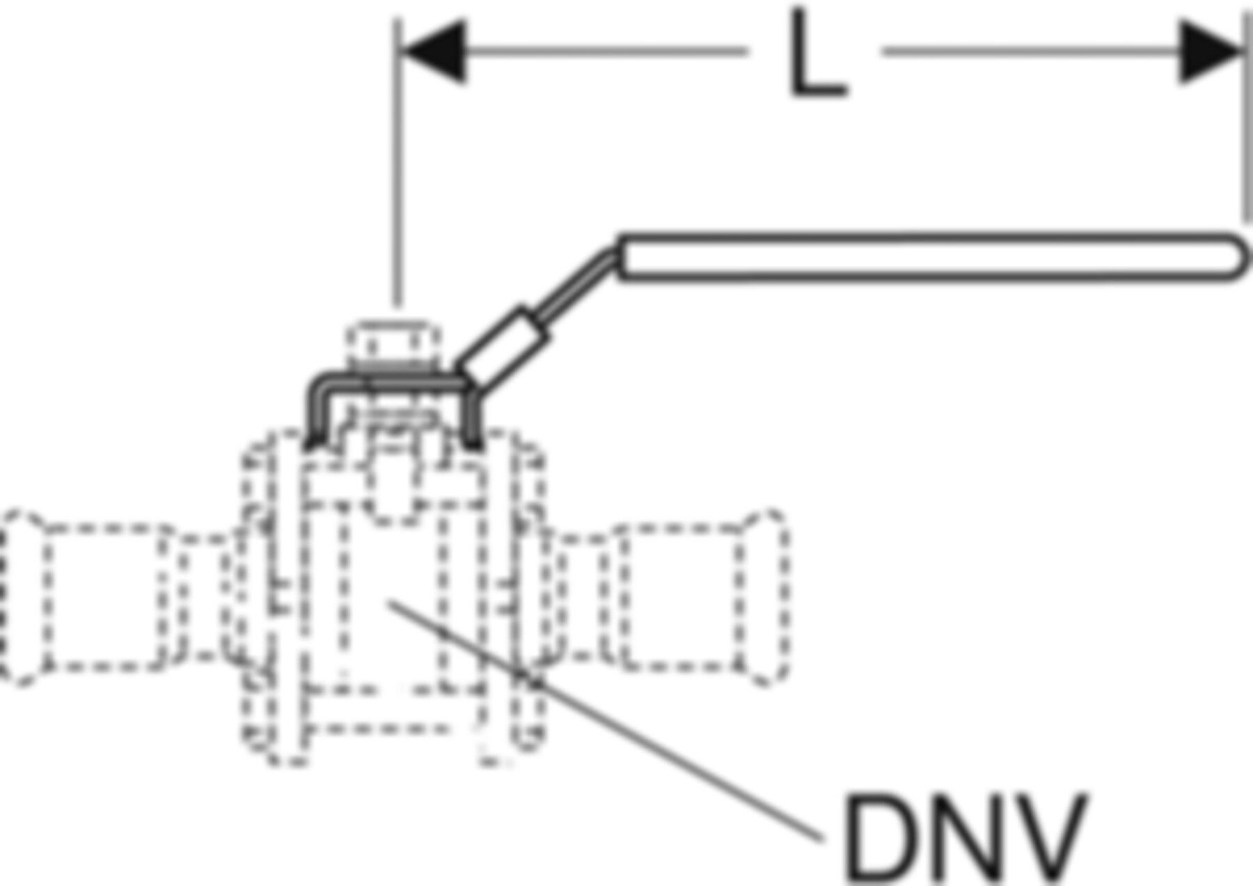 Betätigungshebel Set 42/54mm 90779 abschliessbar, zu Kugelhahn NPW geflanscht - Geberit Systemventile / Armaturen