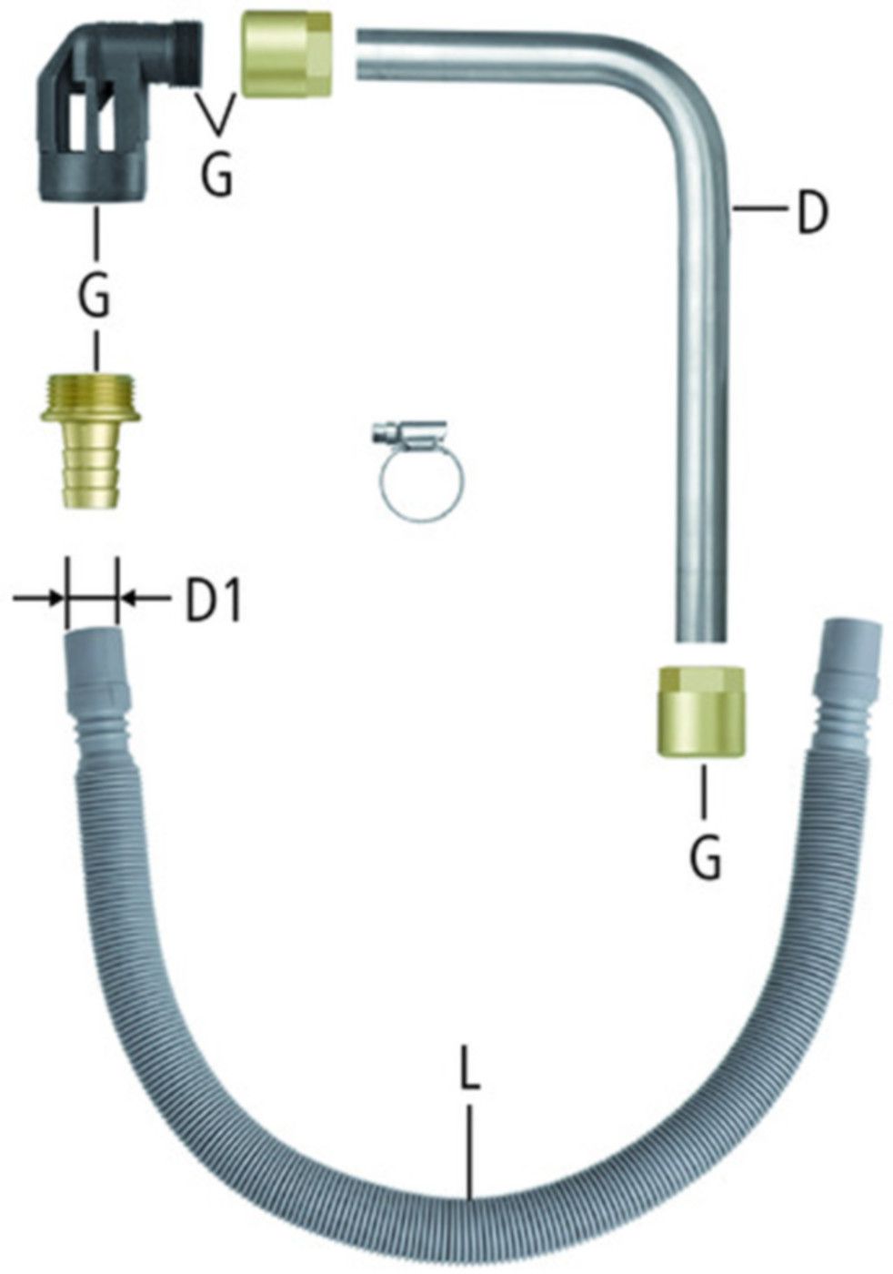 Ablaufgarnitur 3/4" 33086.21 zu Sicherheitsgruppe 33085 - Nussbaum Armaturen
