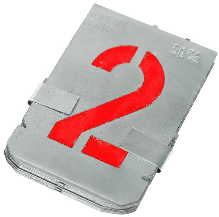 Zinkschablonen Zahlen 0-9, Schrifthöhe = 30mm - Auszeichnen