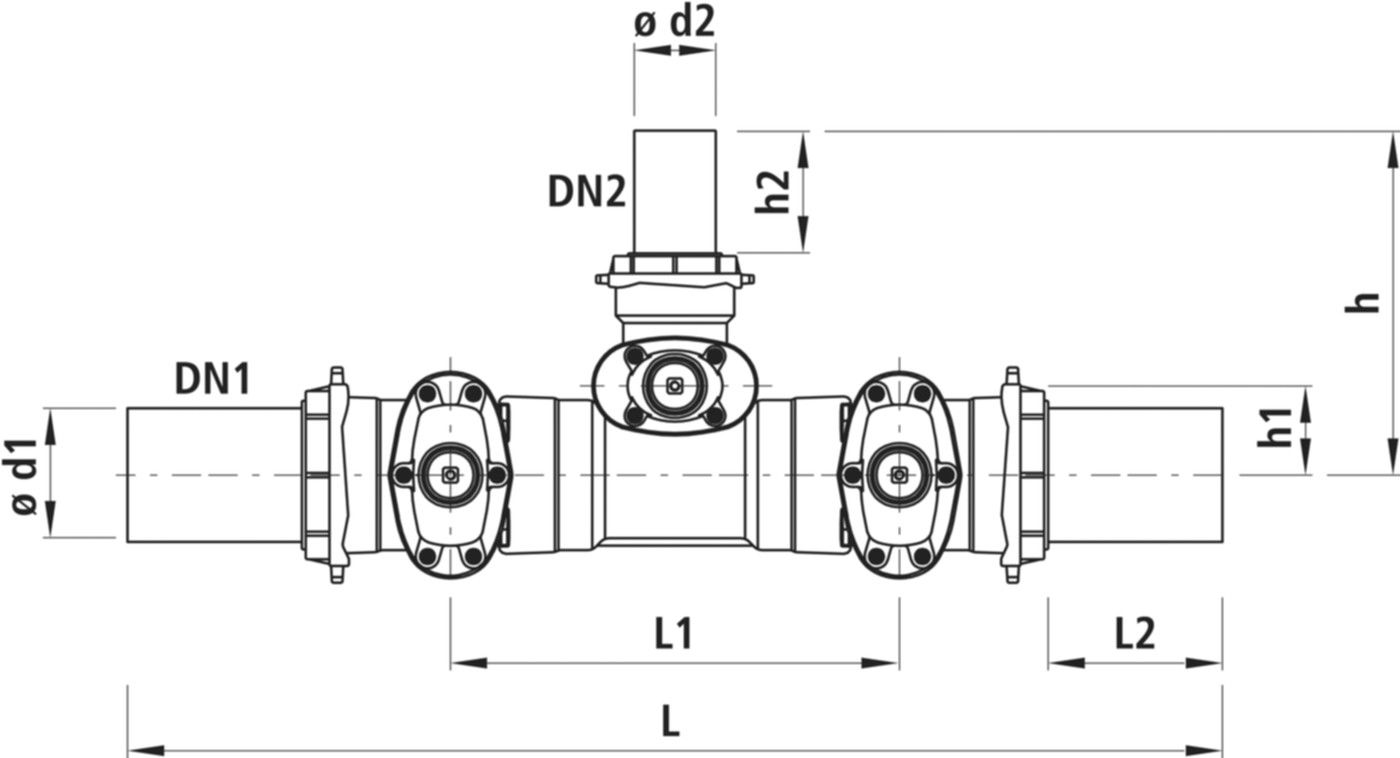 Combi-3 PE-Anschweissende für Gas 4494 d 110/90mm - Hawle Armaturen