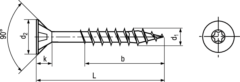 Senk-SPAX® I-6rund Teilgewinde A2 BN15002 3,5x40/23(T15) - Bossard Spanplattenschrauben SPAX