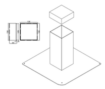 Kontrollstutzen 300mm mit Isolationskern eckig 125 x 125 - Cr-Ni Spenglereihalbfabrikate