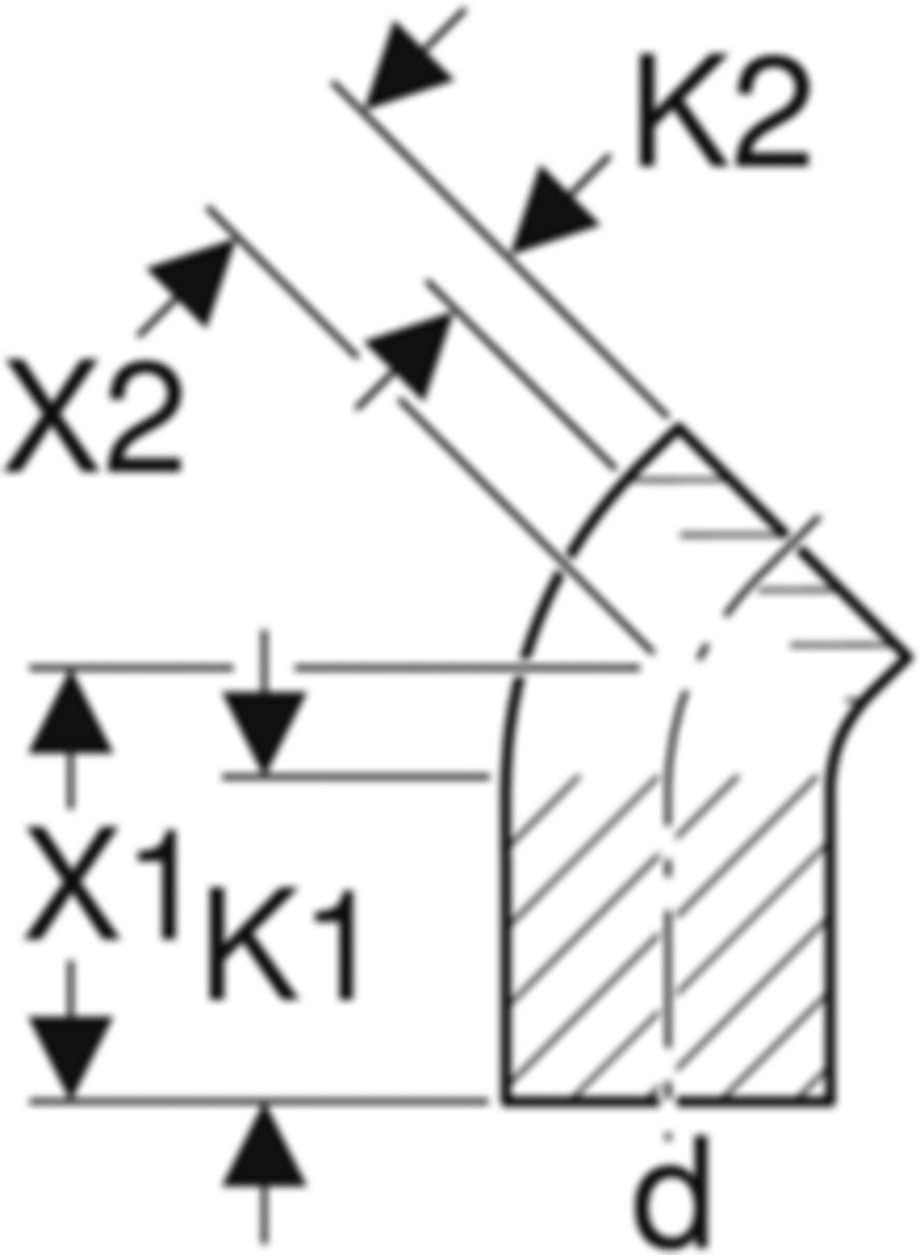 Bogen 45° d 110mm 367.046.16.1 mit langem Schenkel - Geberit-PE-Formstücke