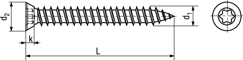 Rahmenschr Flachkopf I-6Rund St vzb BN20925 Ø7,5x70 / TX30 - Bossard Schrauben