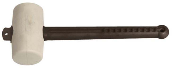 Platten-Gummihammer, weich + fleckenfrei Nr.2, 110 x 60mm, 440g, mit Stiel - Bauwerkzeuge