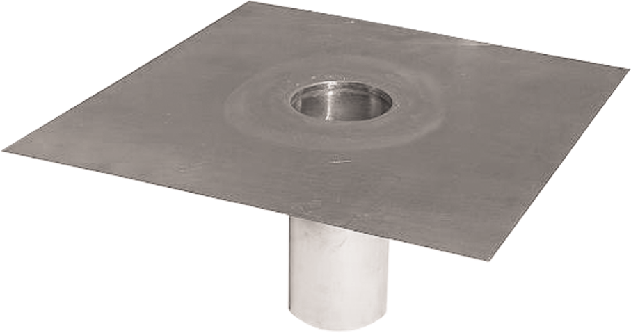 Dachwassereinlauf Flach CrNi 56 mm Stutzenlänge 400 mm - Flachdacheinläufe/ Einfassungen