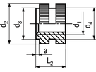 Gewindeeinsätze Form D Messing BN1037 DIN16903D M6 - Bossard Schrauben