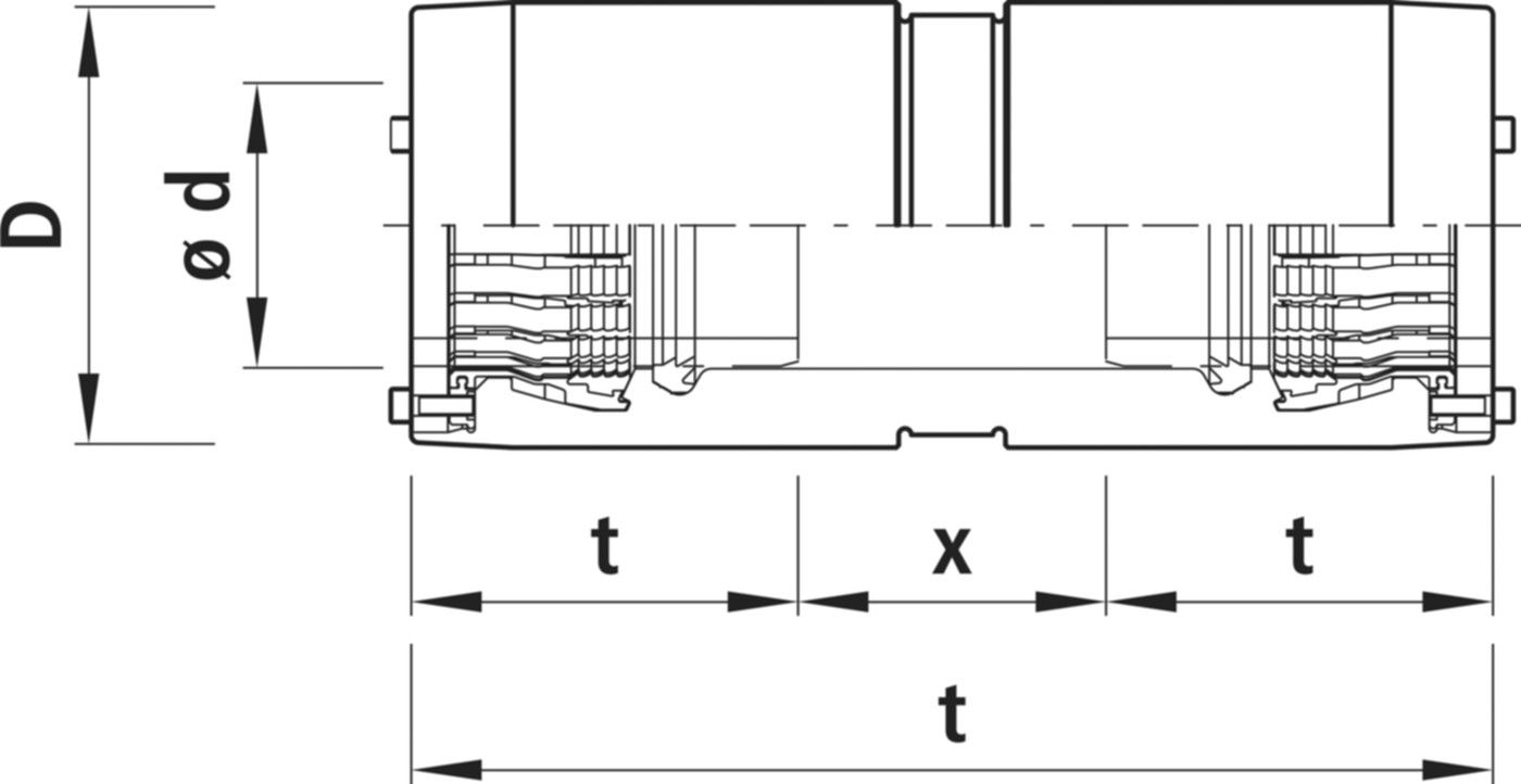 Verbinder schlaufbar 7222 d 125mm - Hawle-Grip