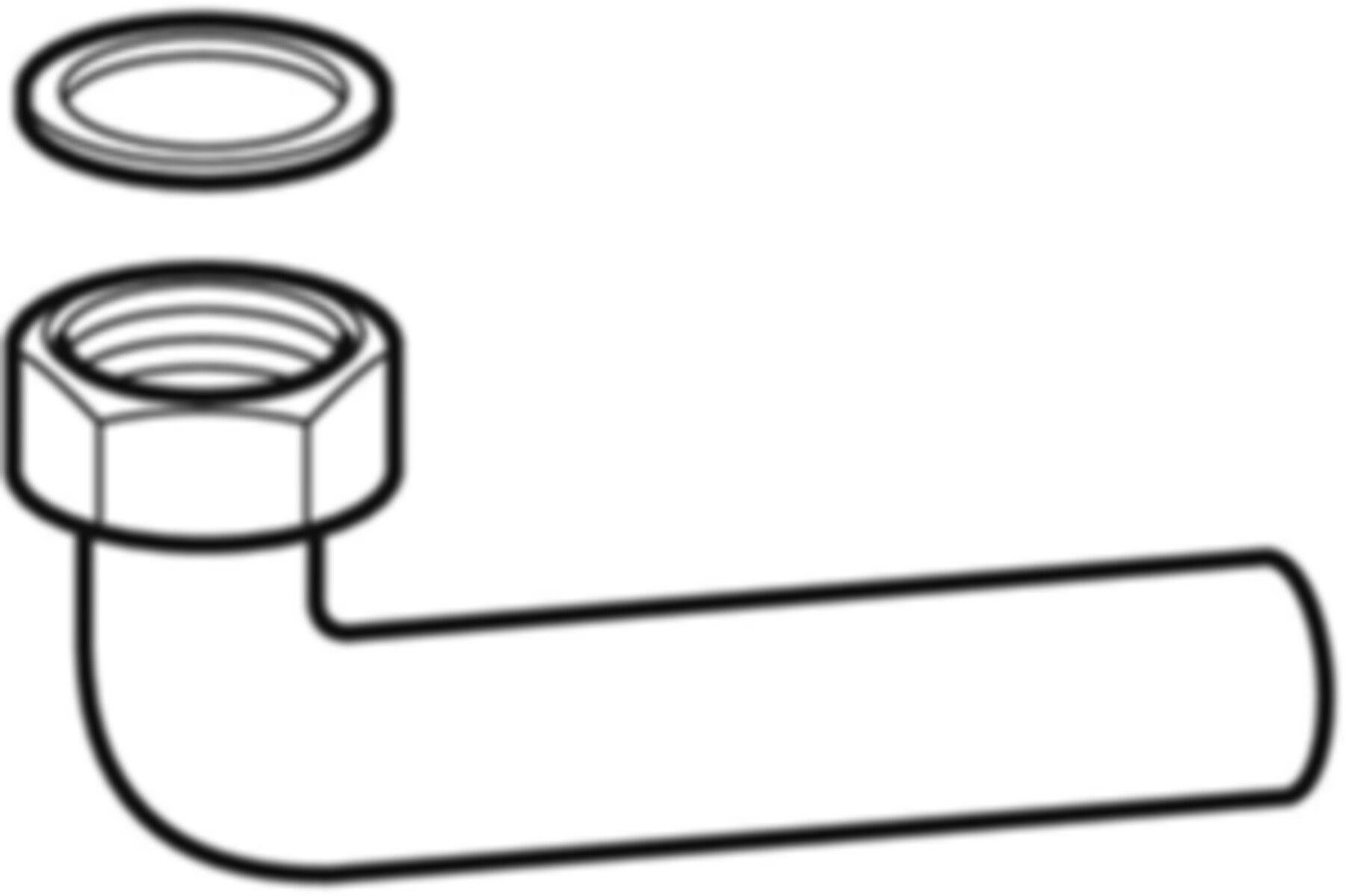 Anschlussbogen 90° Verschraubung und Dichtung d 50mm - 2" 152.120.16.1 - Geberit-Sifon + Apparateanschlüsse