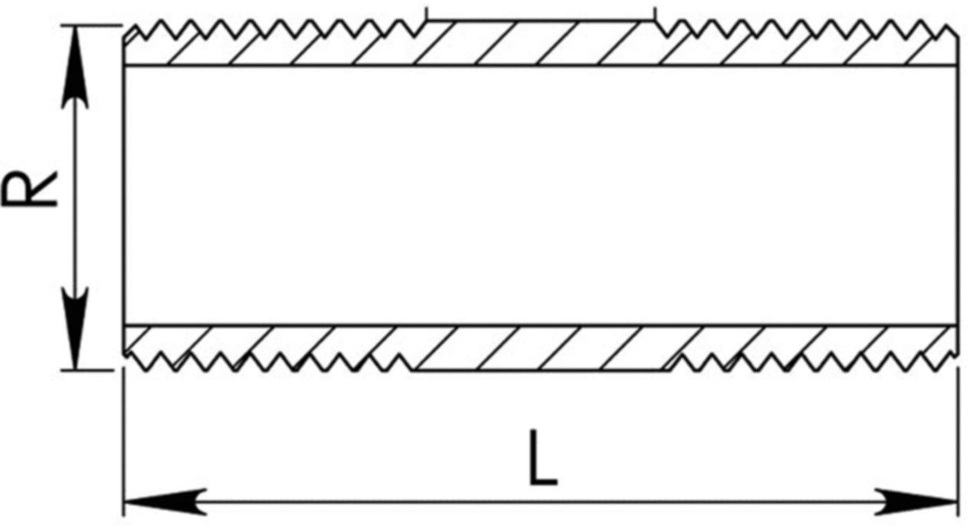 Rohrnippel 530 S 1/4" x 80 mm - Schw. Rohrnippel