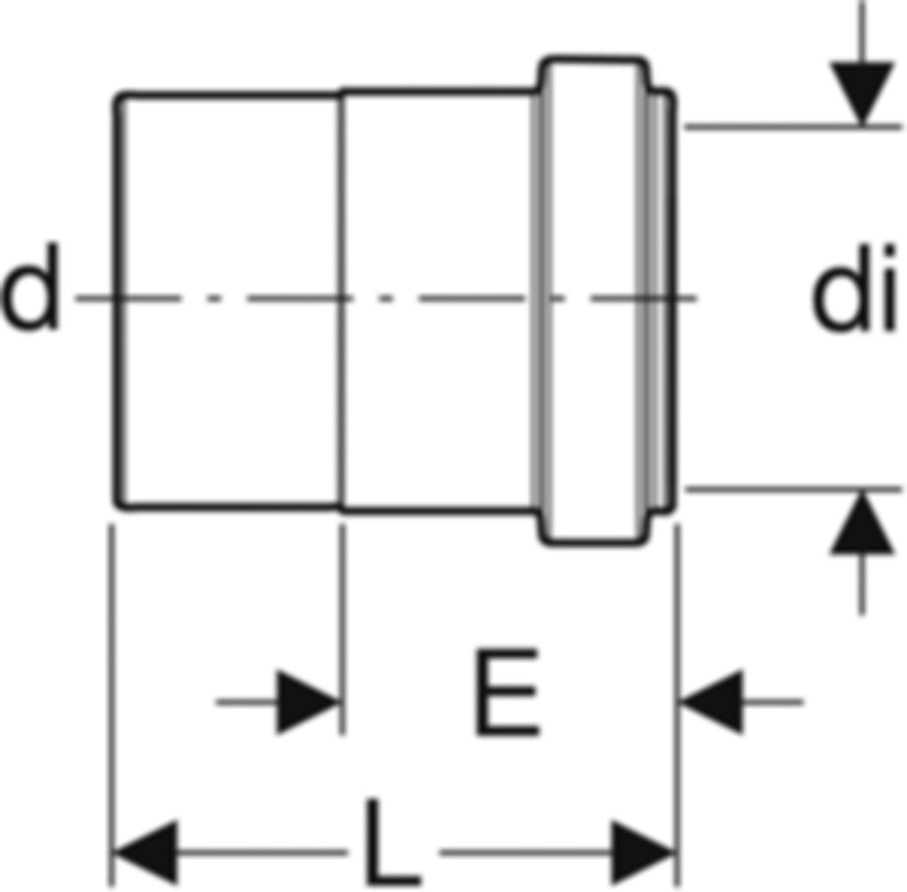 Steckmuffe red. 56/50mm 305.040.14.3 - Geberit-PE-Silent-Formstücke