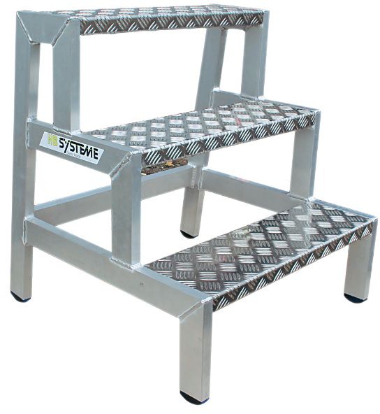 HB Breiter Montagetritt 3 Stufen Typ 495.3, H= 600mm , Stufenbreite= 800 mm - Garten