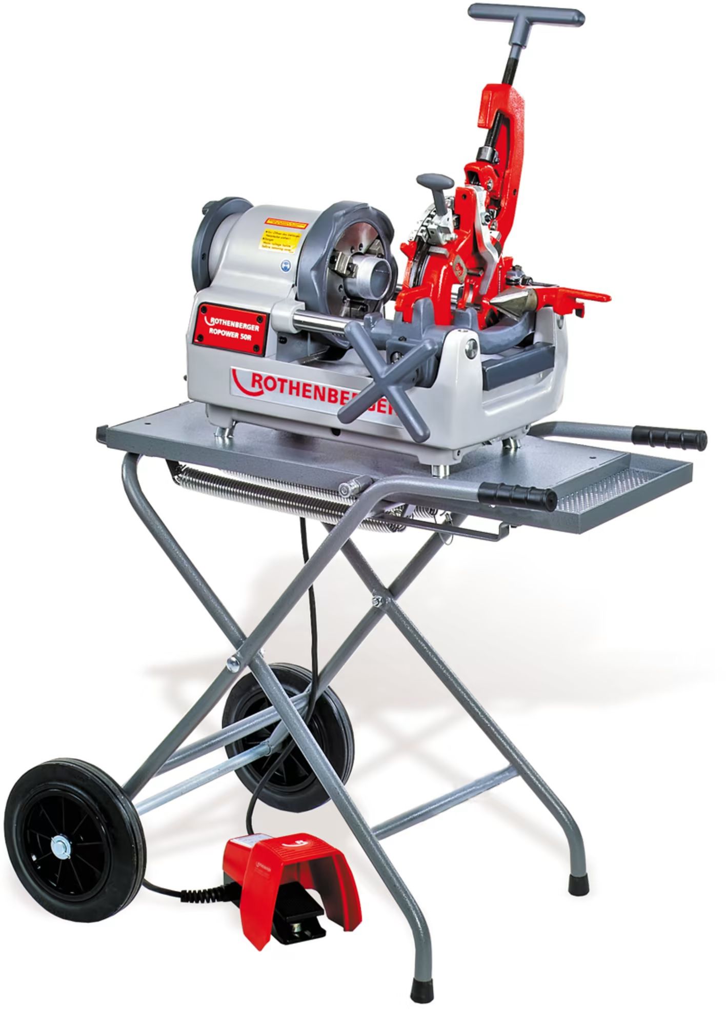 ROTHENBERGER Gewindeschneidmaschine Ropower 50 R Ø 1/2 - 2 " , 1150 W , fahtbares Untergestell - Sanitärwerkzeuge