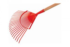 Laubrechen ROBUST rund lackiert m. Stiel Stiellänge 135cm, B= 45cm, 20 Zinken - Gartenbauwerkzeuge