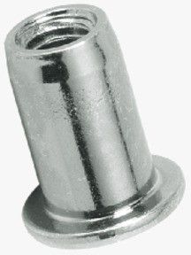 4575 Stahl verzinkt Blindnietmuttern Flachkopf, Rundschaft, offen