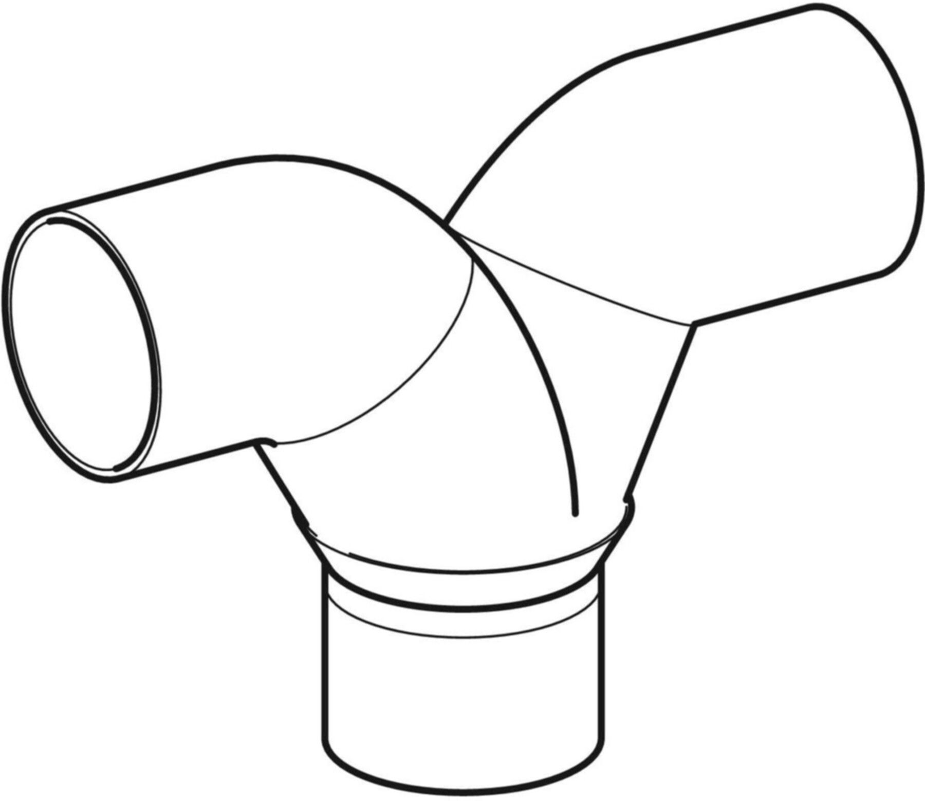 Hosenabzweig 2 x 90° 110/ 90mm 310.481.14.1 - Geberit-PE-Silent-Formstücke