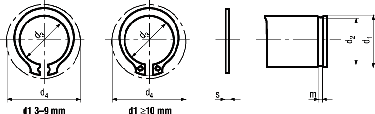 Sich-Ringe f Wellen Regelausf St BN818 DIN471 10 - Bossard Schrauben