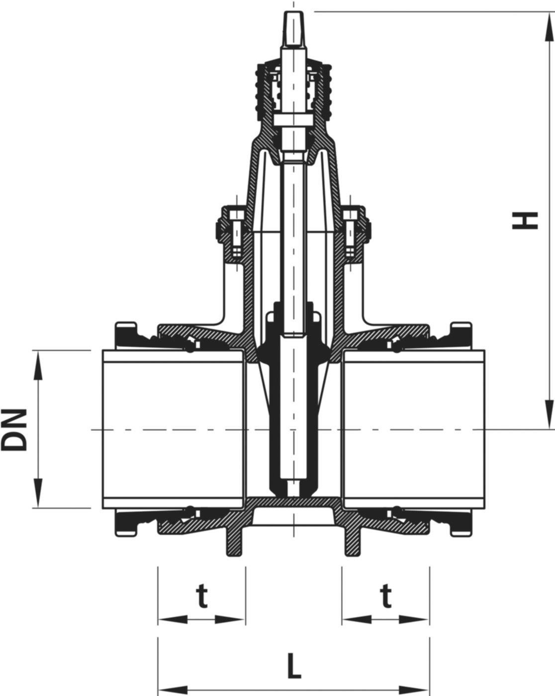 Schraubmuffenschieber 4210 DN 100 - Hawle Armaturen