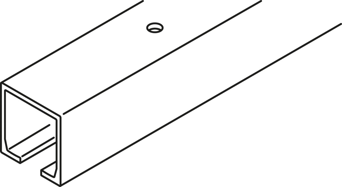 HAWA-PORTA Laufschiene, Porta 45/60/100 L=6000mm, Aluminium, gelocht - Schiebetür- und Schiebetorbeschläge