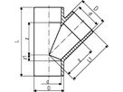 T 45° egal mit 3 Muffen 110 mm 721 250 114 - GF Hart PVC-U Formstücke