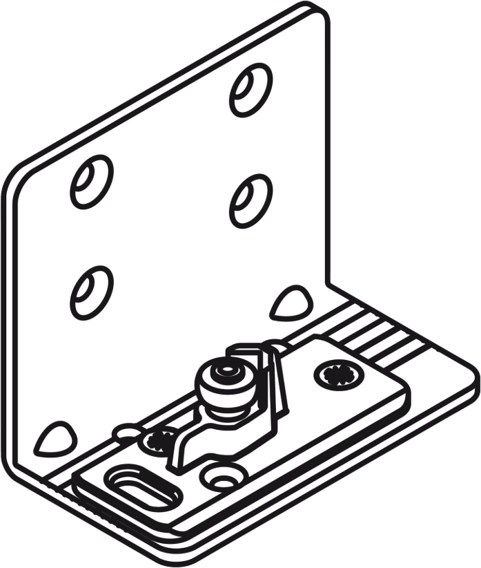 HAWA-PORTA Bodenführung, Porta 60/100 65x28x19mm, für Bodenbefestigung - Schiebetür- und Schiebetorbeschläge