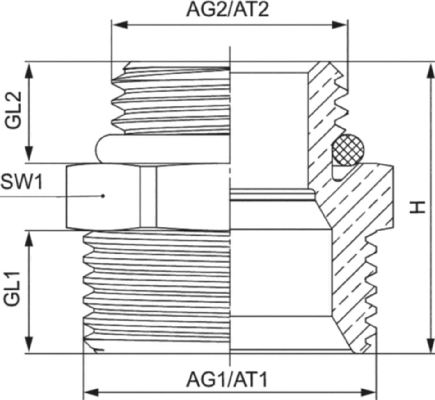 Anschlussnippel f/MKV AG 1/2"x EK G 3/4" 2 554 1234 01 - Hummel Programm