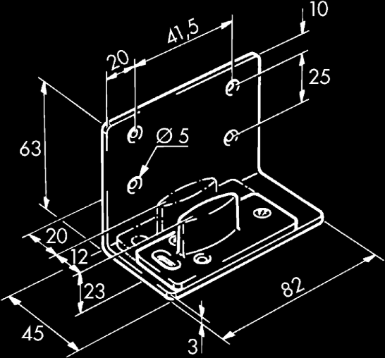 HAWA-PORTA Bodenführung, Porta 45, Stahl verzinkt, für Wandbefestigung - Schiebetür- und Schiebetorbeschläge