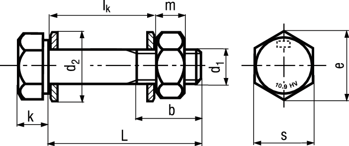 HV-Garnit. PEINER St 10.9 fvz vorm. BN2076 M 12 x 75 - Bossard Schrauben