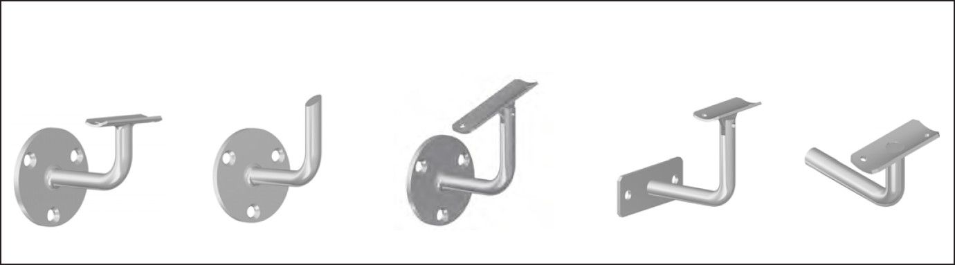 Designer-Kons. in Zinkguss m. Chromef. 33.7 / 42.4 mm geschliffen 1.4301 - INOXTECH-Handlauf-/Geländer-System