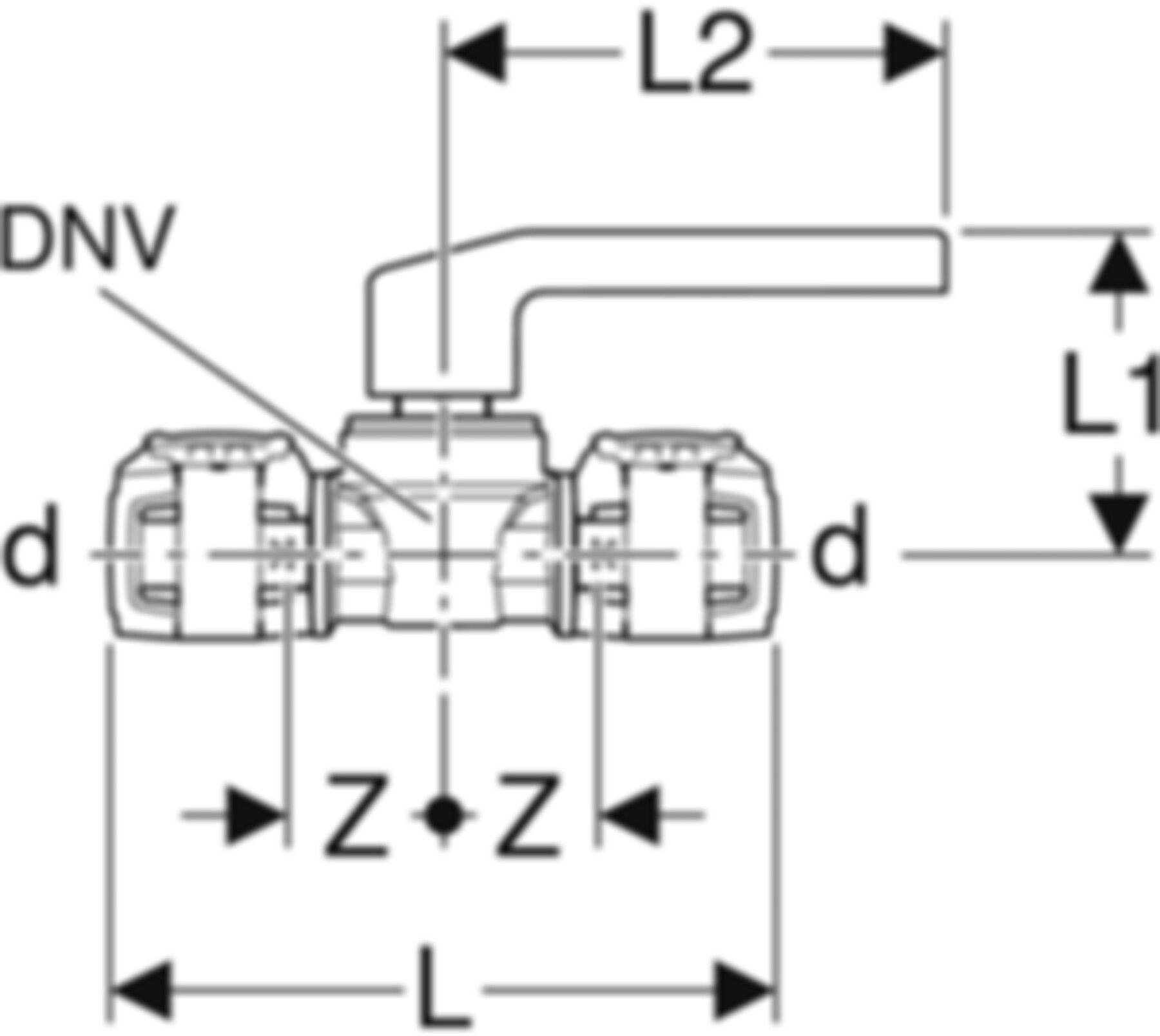 FlowFit Kugelhahn 50mm 619.855.00.1 mit Betätigungshebel - Geberit Systemventile / Armaturen