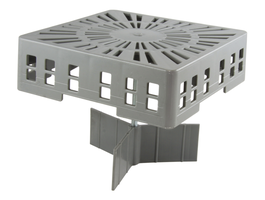 Laubkörbe flach,eckig PVC grau 470.1 "Bimag" mit Zentrierflügel - Kunststoff Spenglerei-Artikel