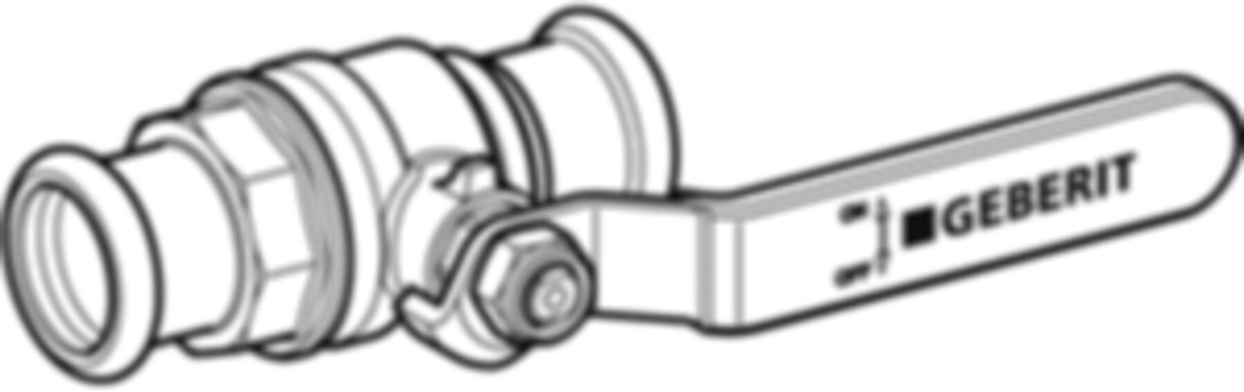 Kugelhahn 15mm 94922 mit Betätigungshebel - Geberit Systemventile / Armaturen