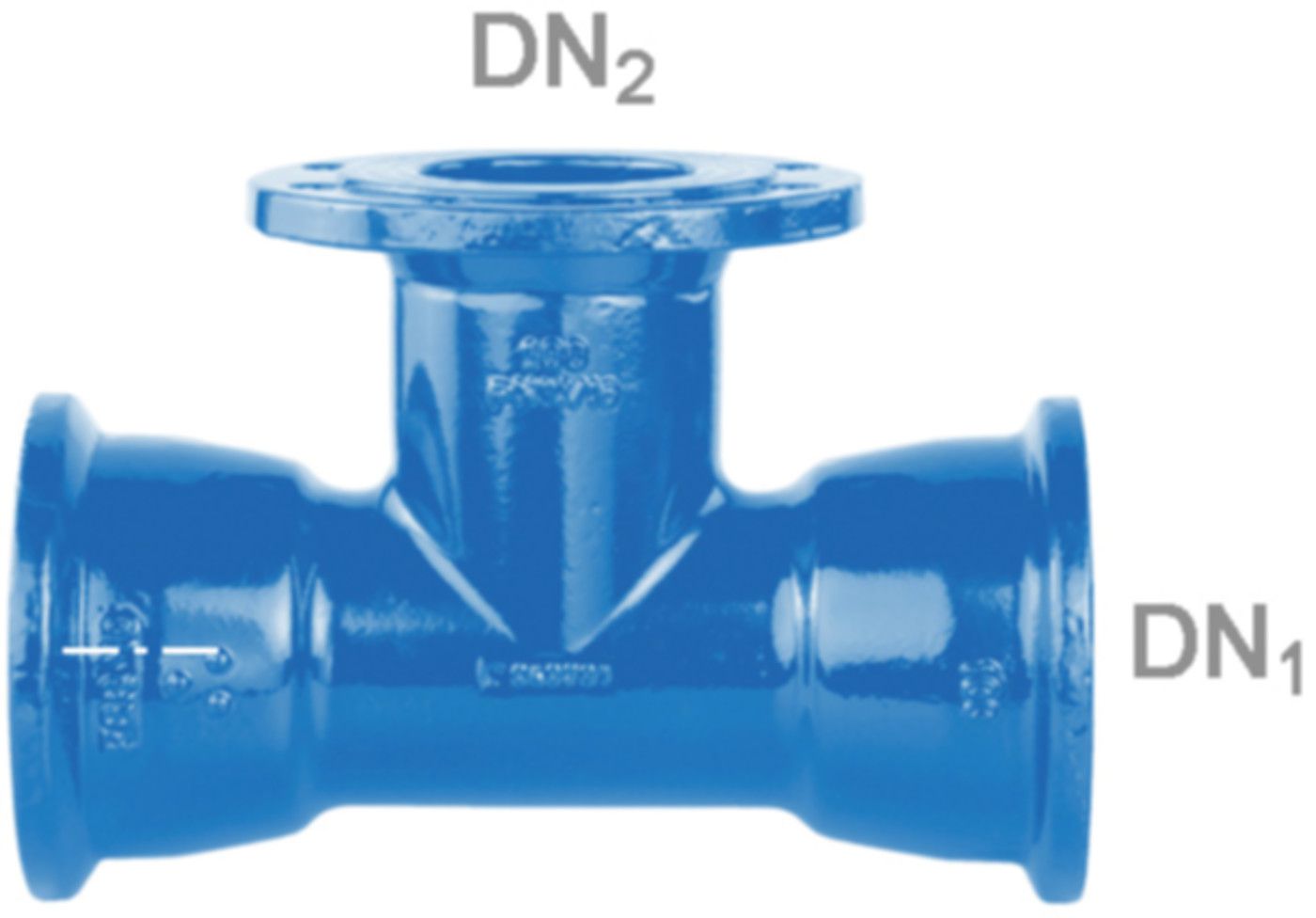 STM-Tee mit Flanschabgang Fig. 2857 DN 125/125 PN 16 - Von Roll Steckmuffenformstücke