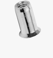 4577 Stahl verzinkt Blindnietmuttern Senkkopf, Rundschaft, offen