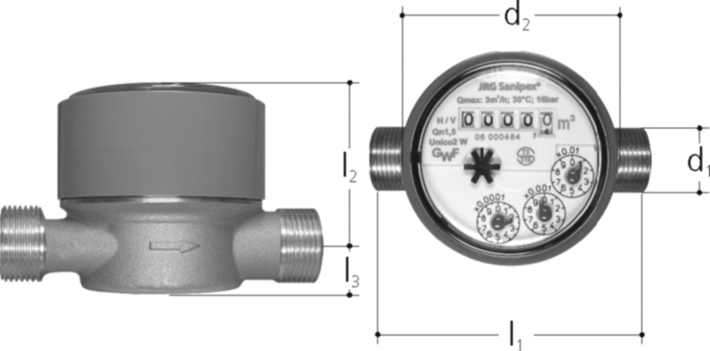 Wasserzähler +GF+ JRG Sanipex