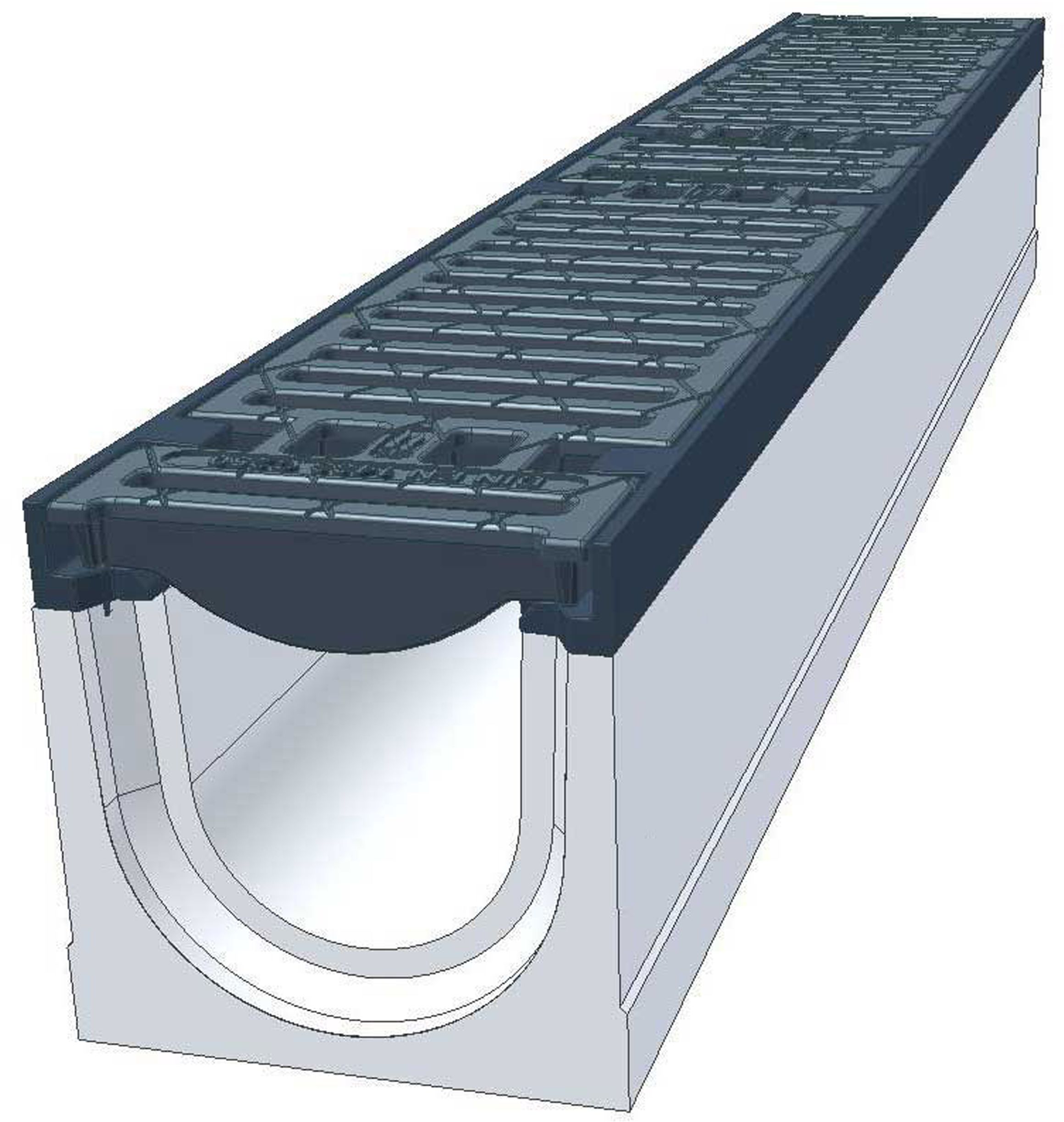 mit Guss-Stegrost A15-C250 Element 100cm