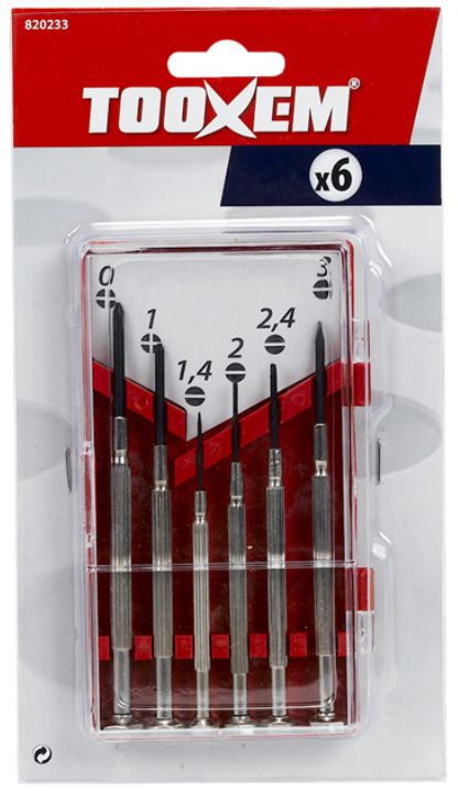 Uhrmacher-Schraubenzieher-Set 4 x Schlitz, 2 x Kreuzschlitz - Schraubenzieher