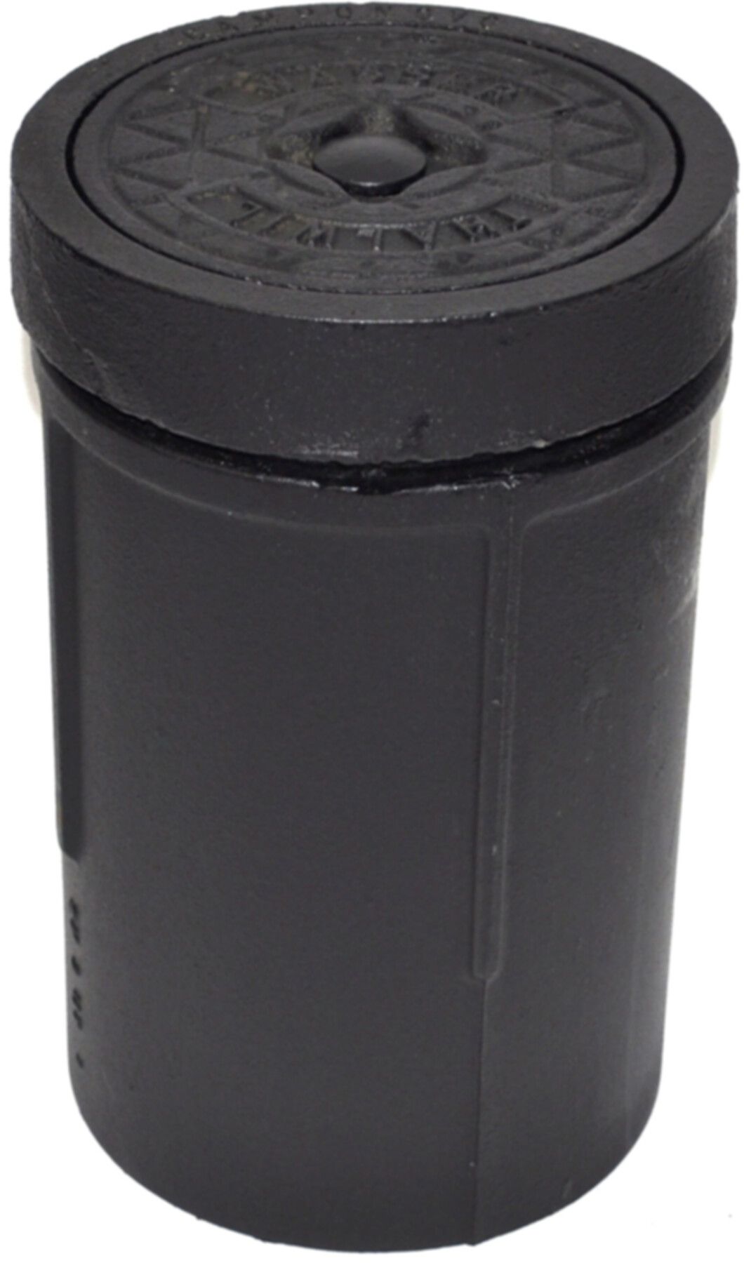 Novo rund, Wasser Typ Köniz  Fig. 2/110 mit schwerem Deckel Ø 158mm, mit Kette - Camponovo Strassenkappe, verstellbar