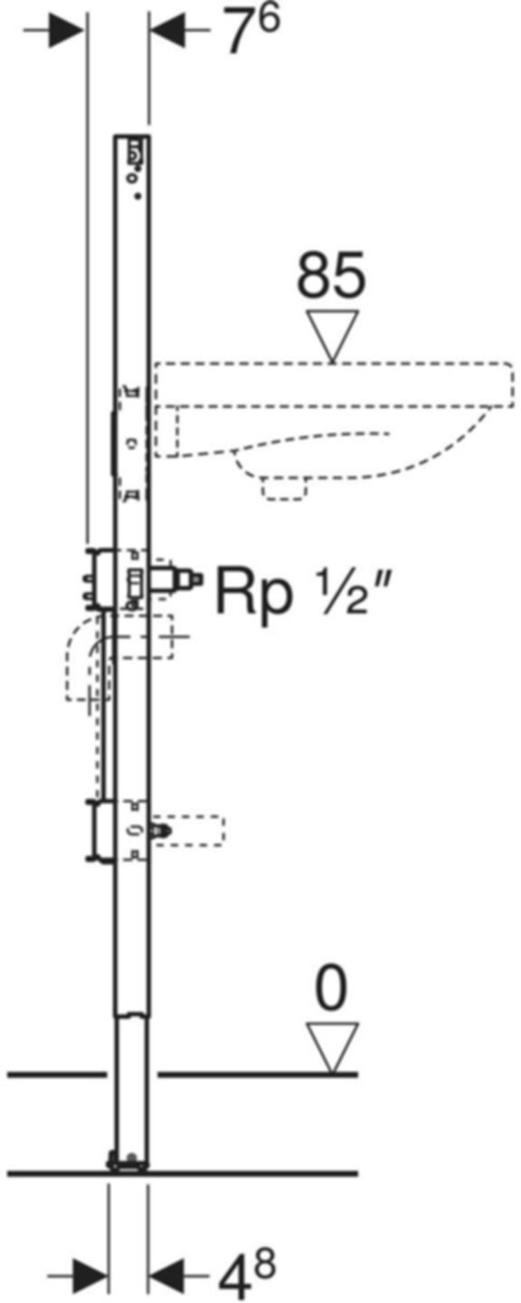 Element für Waschtisch 111.572.00.2 Typ 112, Standarmatur, Wasserstrecken - Geberit-Duofix