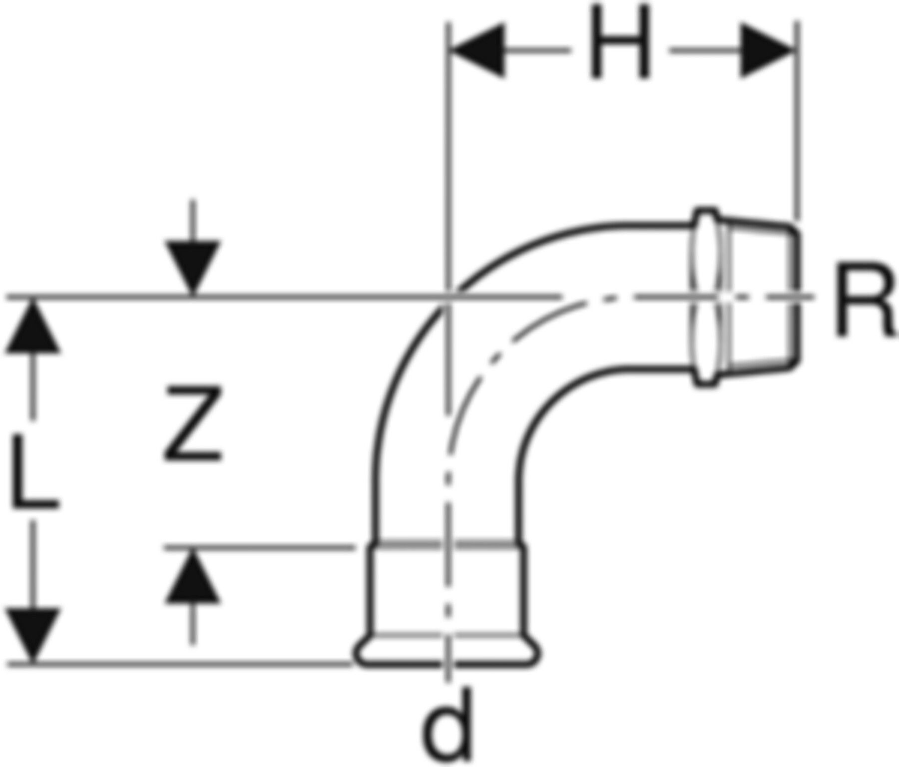 Übergangsbogen 90° m/AG 42mm-11/2" 23510 - Mapress-Heizungs-Formstücke