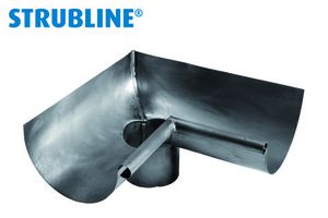 Rinnenwinkel innere 250/ 75 mm 147 mit Stutzen "Strubline" - Cr-Ni Spenglereihalbfabrikate