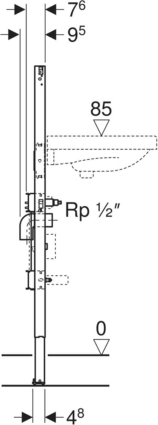 Element für Waschtisch 111.571.00.2 Typ 112, Standarmatur, Wasserzählerstr. - Geberit-Duofix