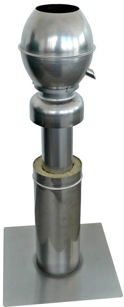 Air System Typ AMT-EF  100mm Alu mit Standrohr Cr-Ni und Abschlusstrichter, - Antares Entlüfter