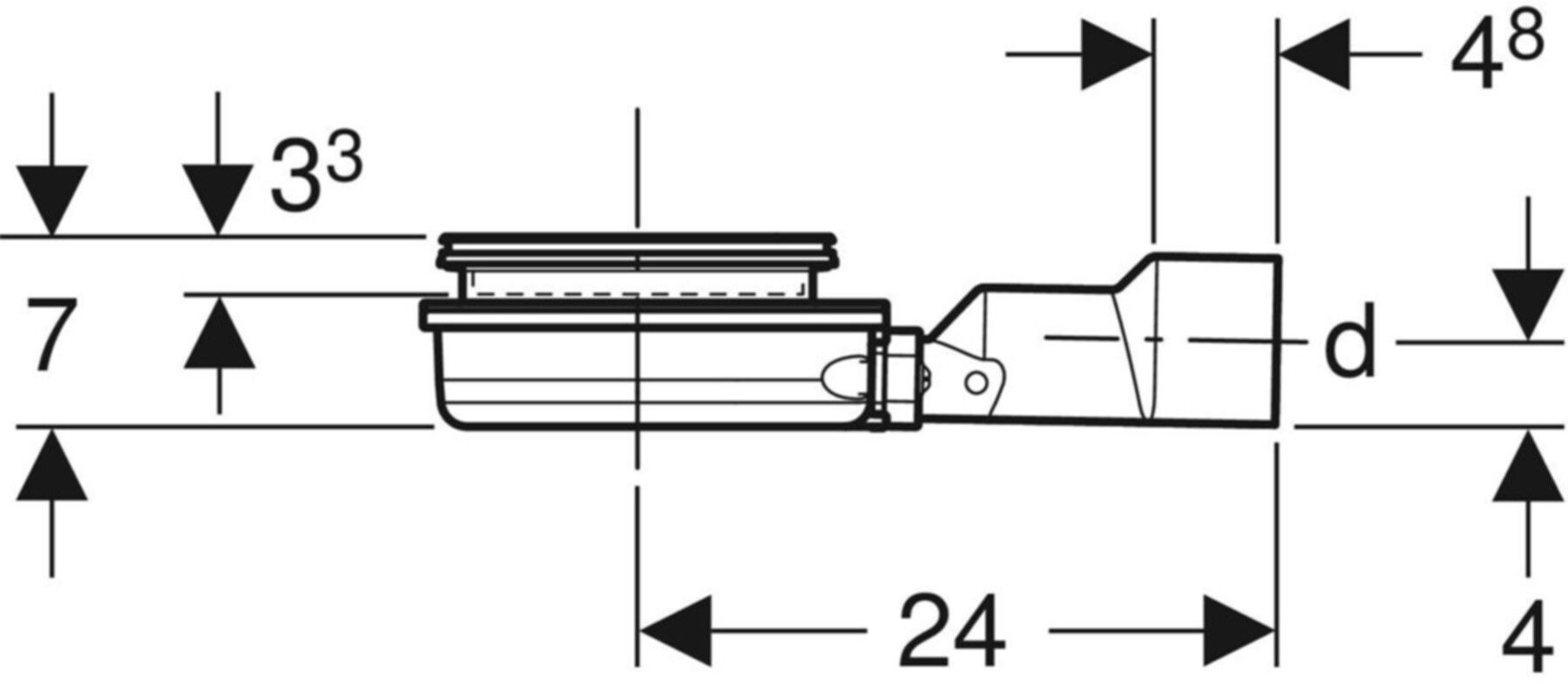 Grundkörper für Bodeneinlauf Varino horizontal 63/50mm 388.034.00.1 - Geberit-PE-Formstücke