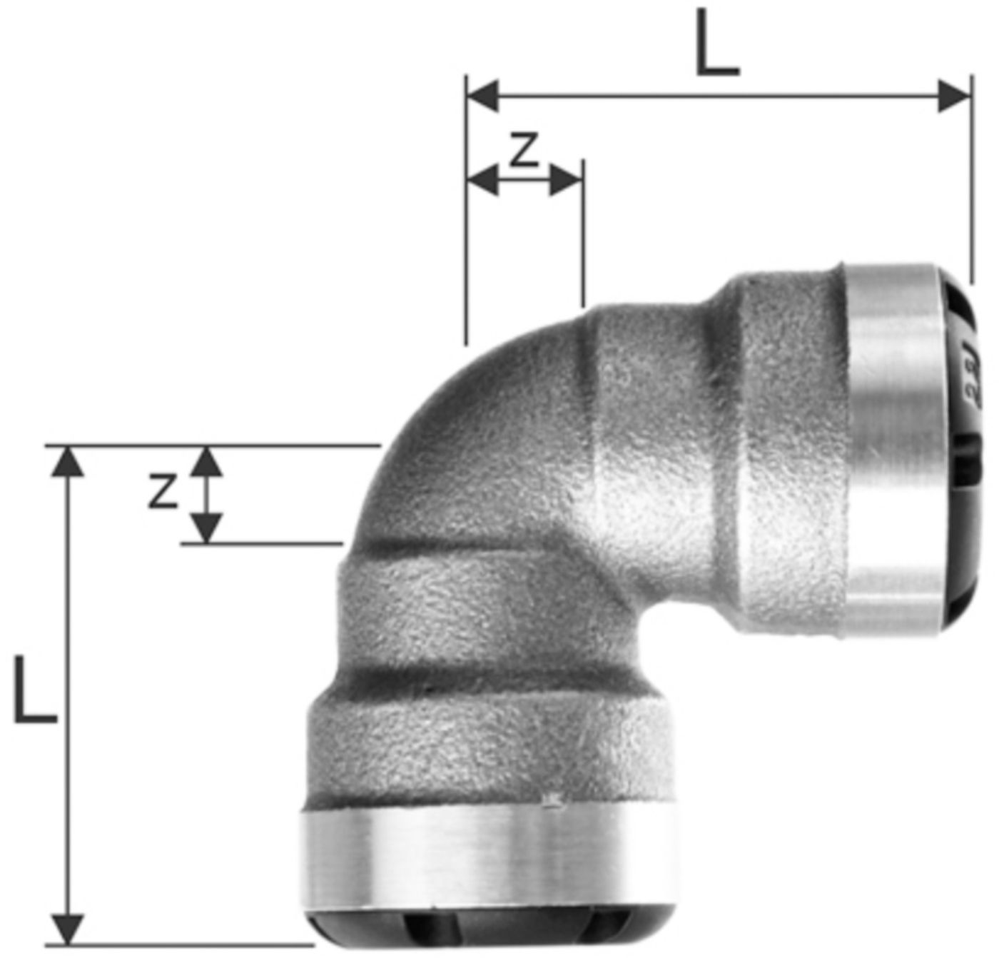 Industrie-Bogen 90° innen-innen 15 mm 8800.15 - SudoFIT-Formstücke