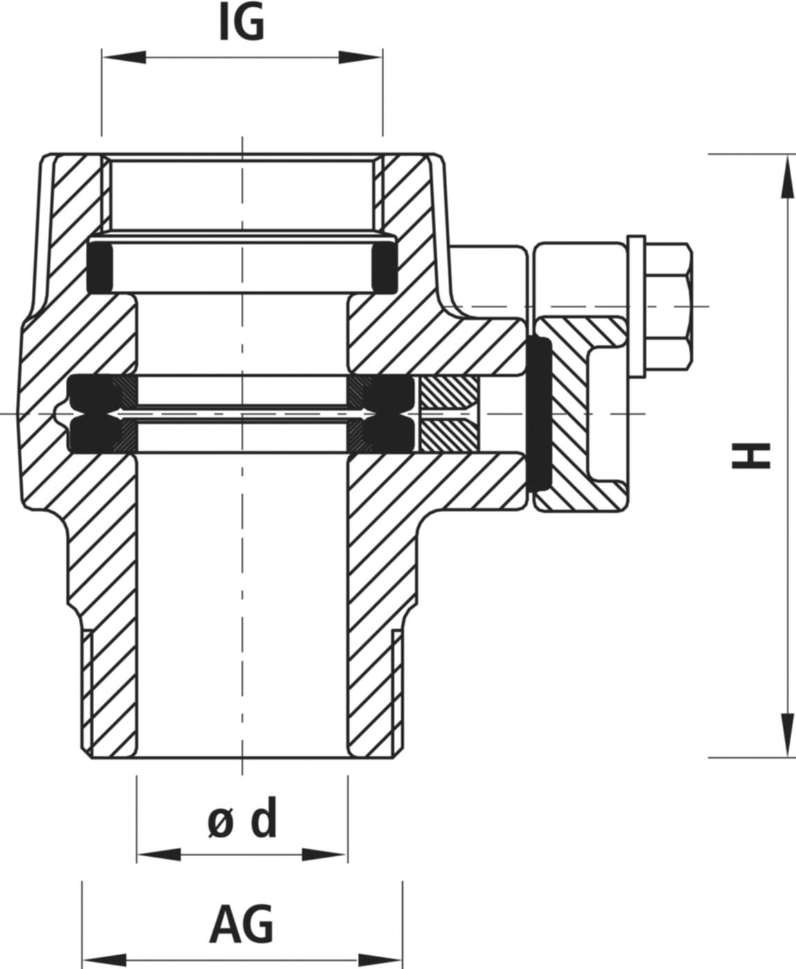 Einschraub-Anbohrsperre IG/AG 3720 1 1/4" - 1 1/2" - Hawle Hausanschluss- und Anbohrarmaturen