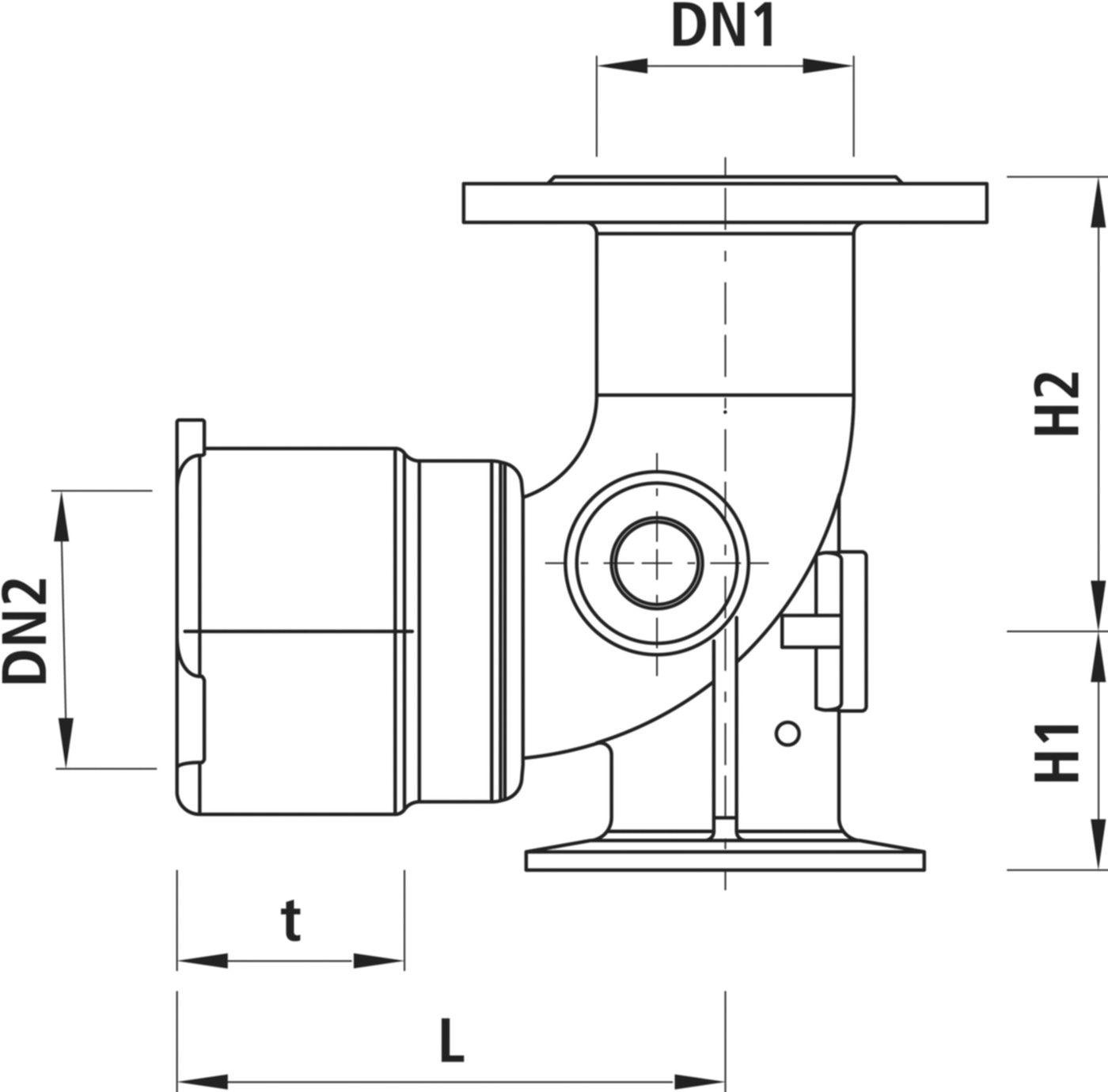 Einlaufbogen Flansch/Muffe 90° Baio 5490 DN 100 - Hawle Steckmuffenformstücke