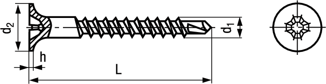 SK-Schnellbaubohrschr FG St phos BN978 Ø4,2x75 - Bossard Schrauben